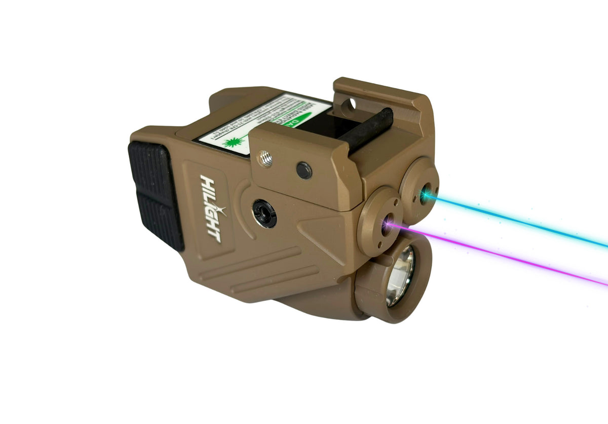 Dual Beam Purple Cyan Handgun Light Laser with 700 Lumens - FDE Cerakote