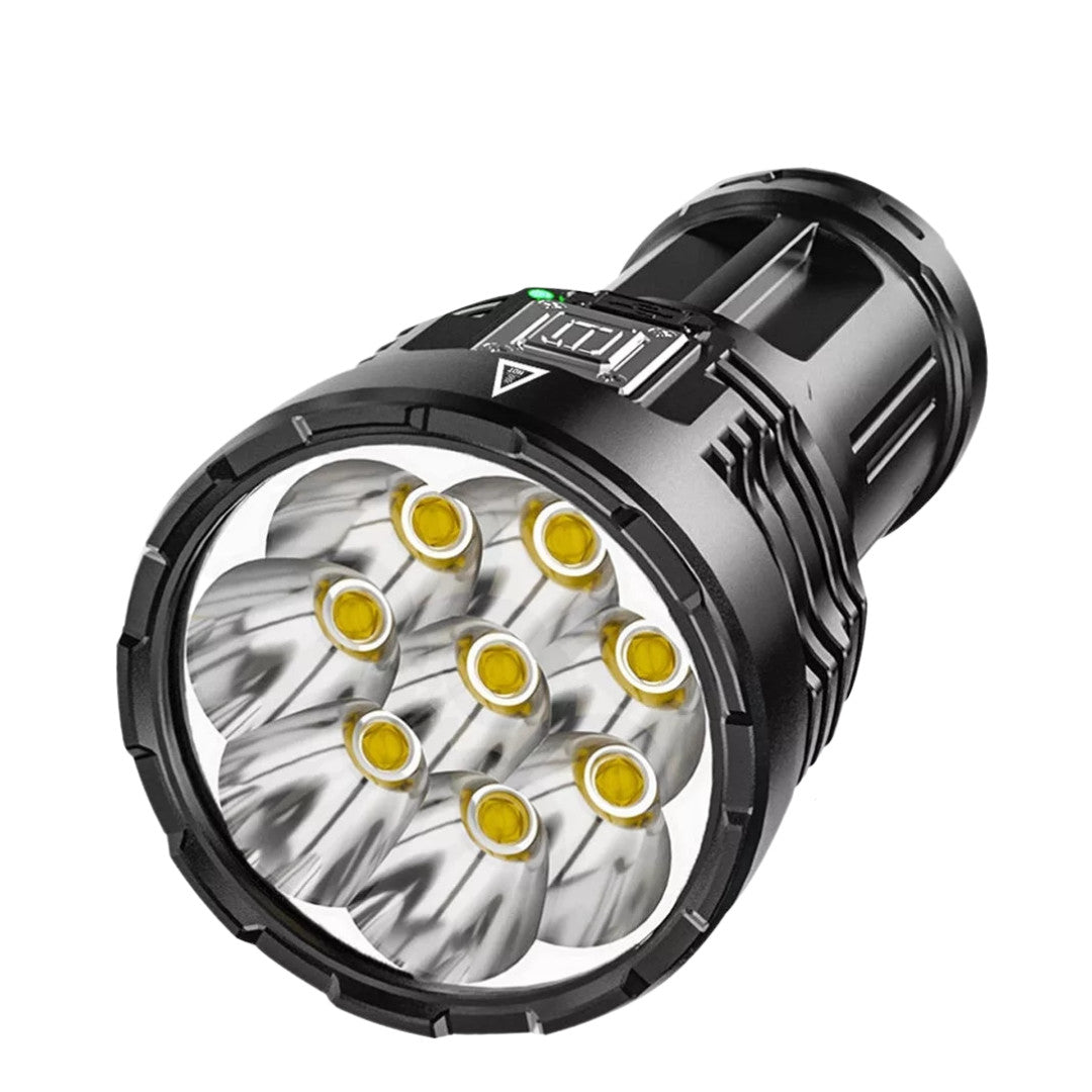 High Brightness Rechargeable LED Torch with 8 LEDs and COB Floodlight
