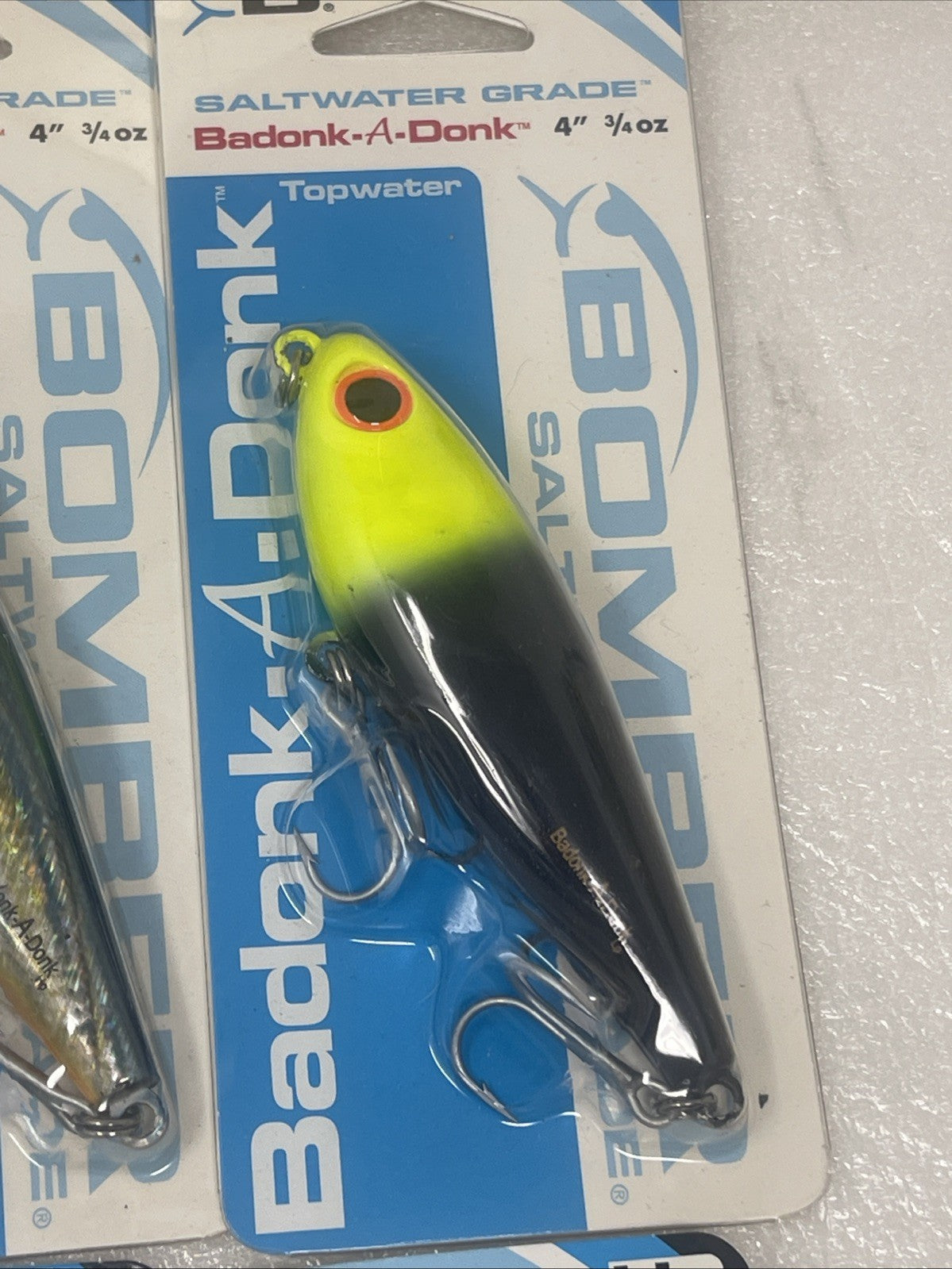 Saltwater Topwater Fishing Lures Lot of 8 - Bomber Badonk-A-Donk Set 3.5 & 4 Inch