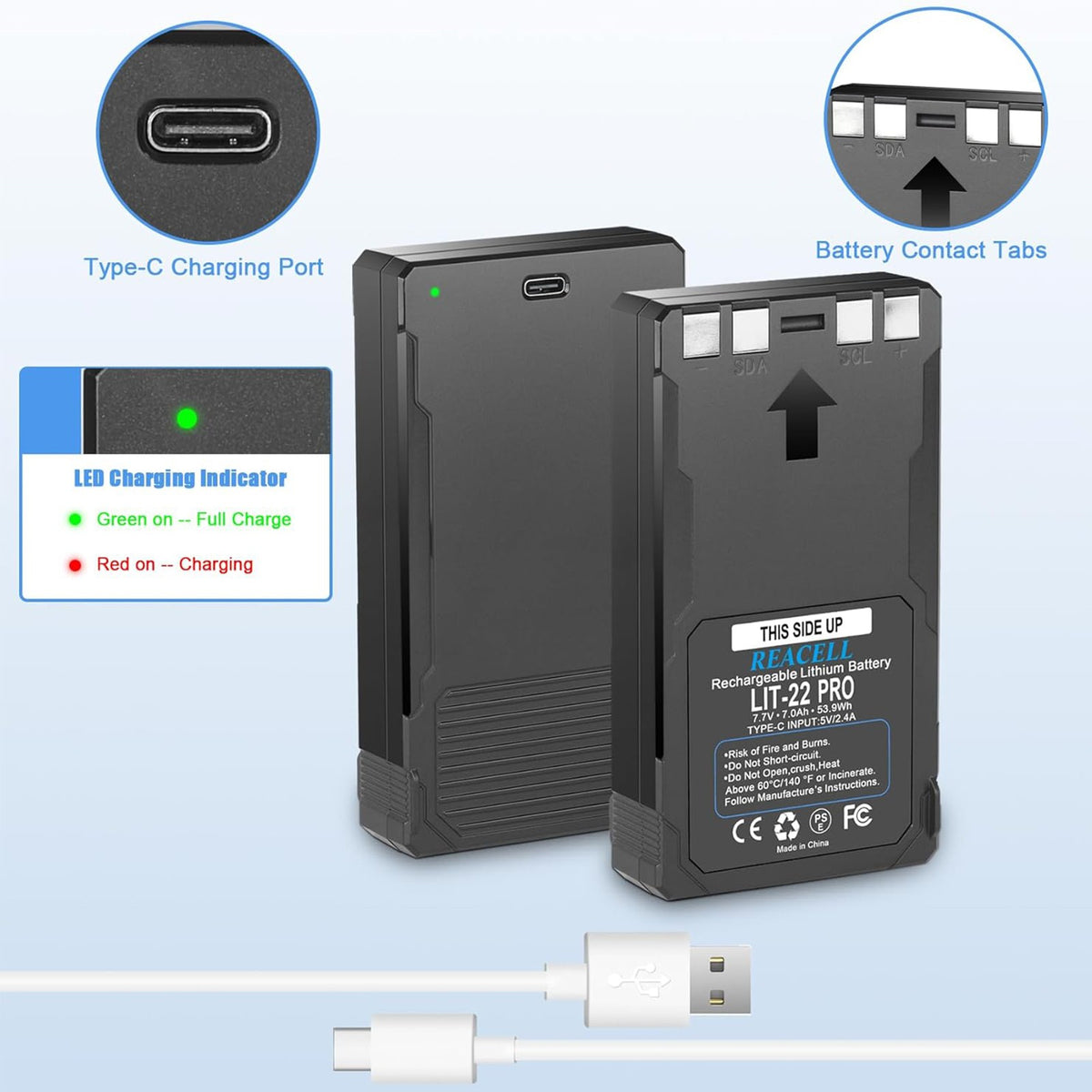 4-Pack 7000mAh Lithium Ion Battery for SPYPOINT FLEX Series Trail Cameras