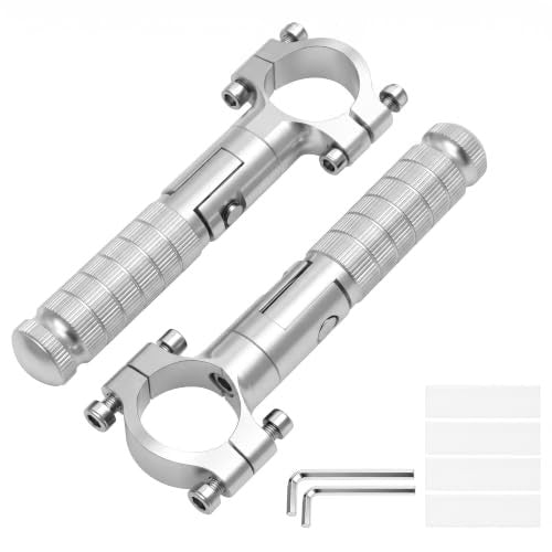 1.25 Inch Folding Motorcycle Footrest Pegs for Harley, Honda, Yamaha & ATV - Silver