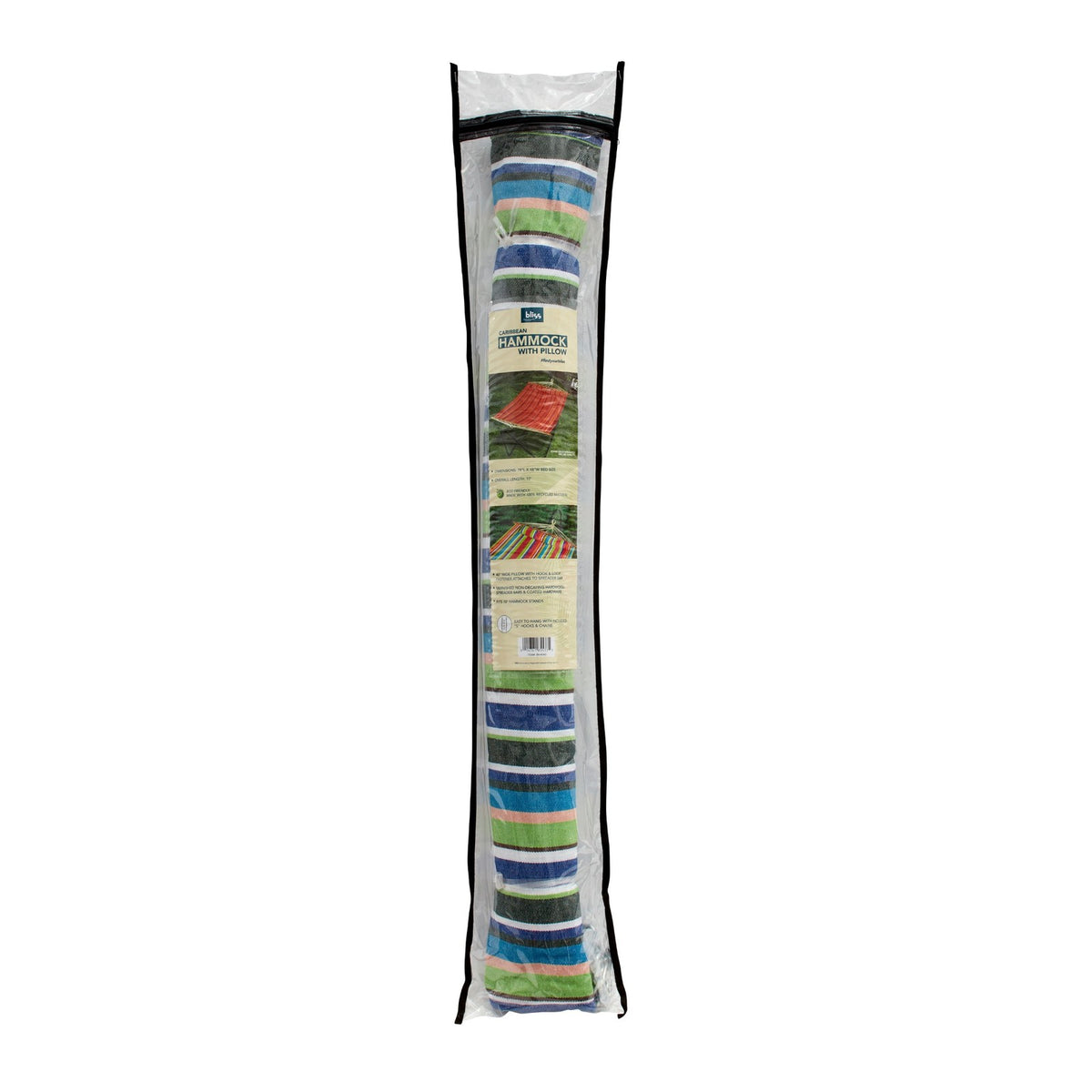 Caribbean Hammock with Pillow & Hardware - 48 Inch Wide, Candy Stripe