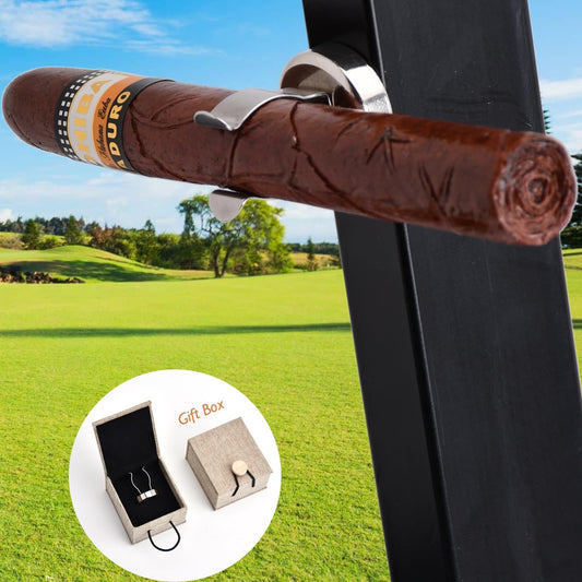 Magnetic Cigar Holder Clip for Golf Cart - Strong Stainless Steel, Silver