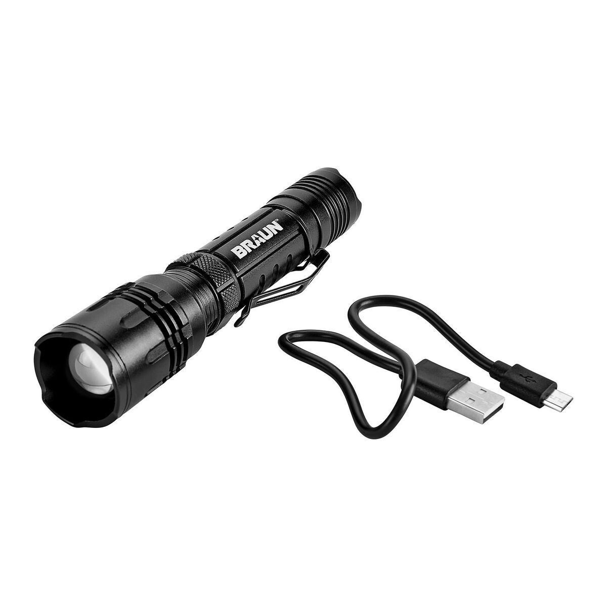 Waterproof Rechargeable Tactical Flashlight 1800 Lumens with Zoom & USB Charging
