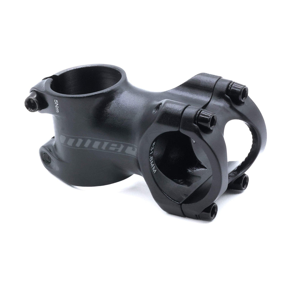 Bike Stem Alloy Black 31.8mm Clamp - Adjustable 7° Rise, Lightweight