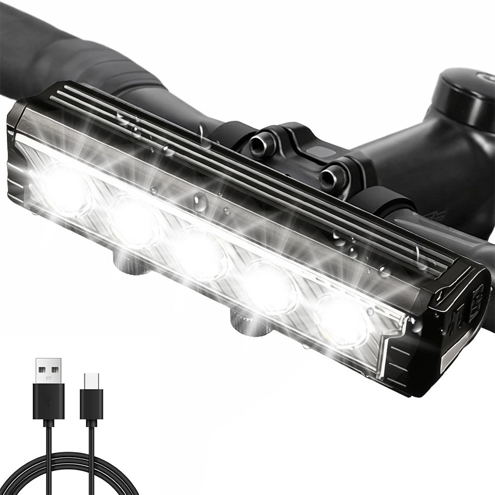 2500LM Rechargeable LED Bike Light Bar with 5 Modes and 4800mAh Battery