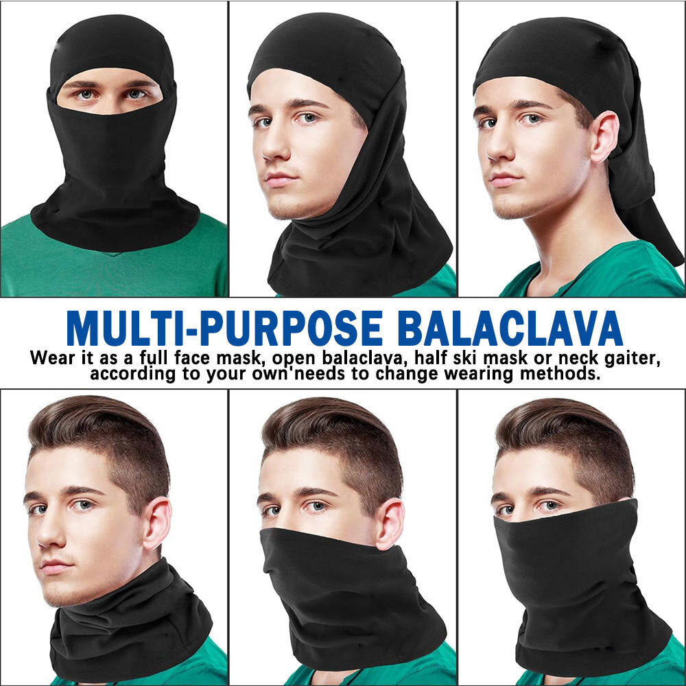 Full Face Ski Mask Balaclava Windproof Fleece Head Cover for Winter Sports