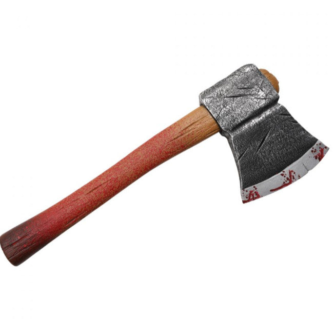 19.3-Inch Foam Zombie Hunter Axe with Fake Blood and Metallic Finish