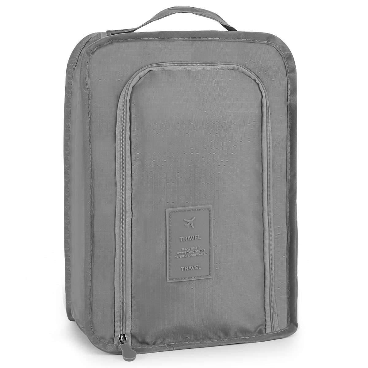 Travel Waterproof Shoe Storage Bag with Mesh Pocket and Zipper Closure