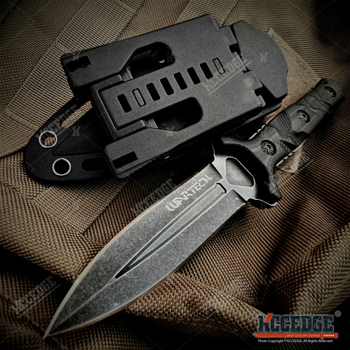 8-Inch Tactical Fixed Blade Knife with G10 Handle and Molle Kydex Sheath