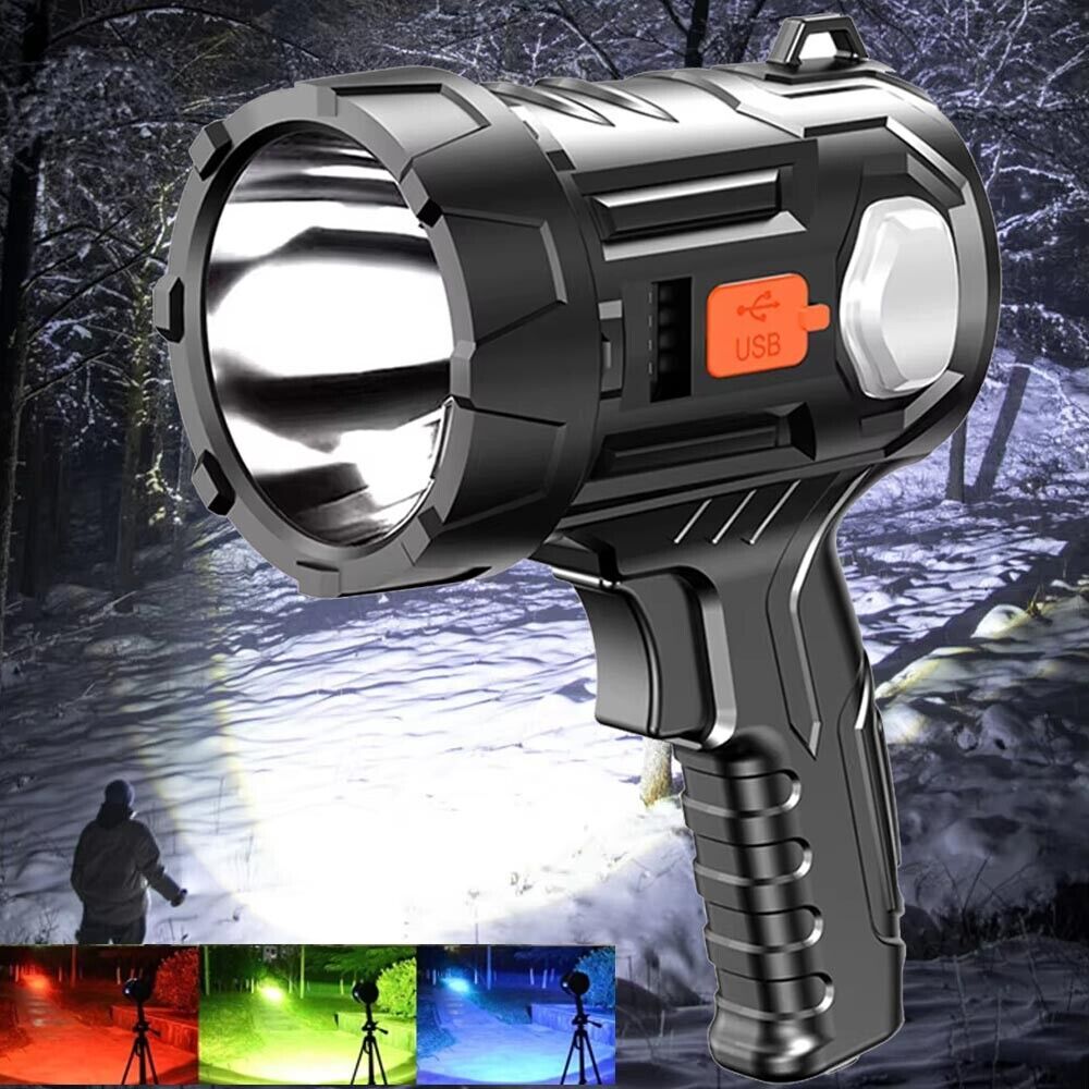 High-Power Handheld Rechargeable Flashlight 30 Million Lumens, Waterproof