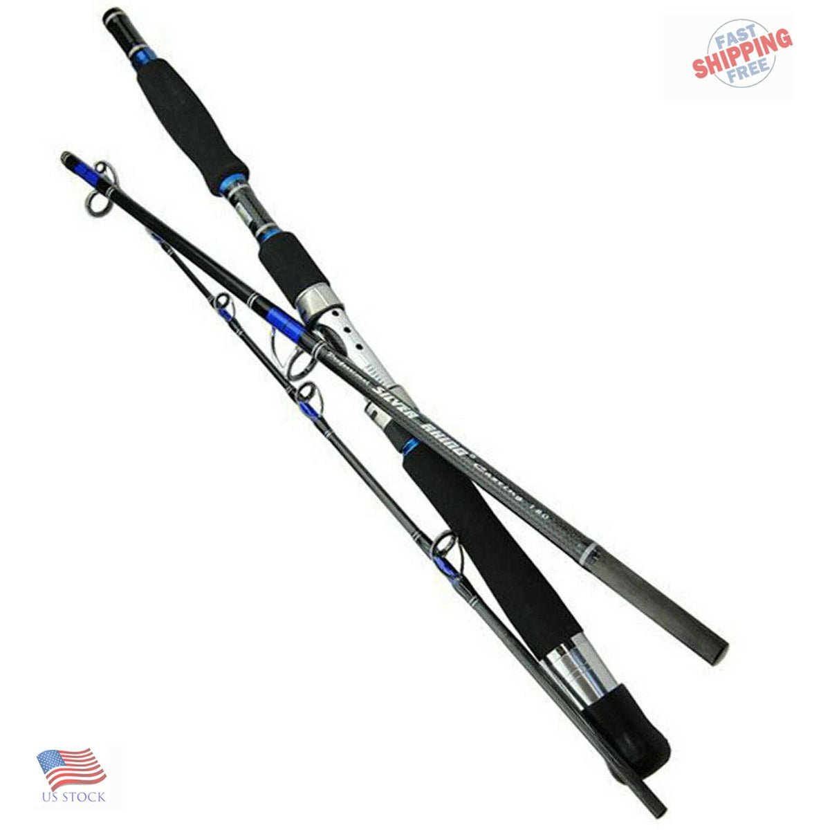 Saltwater Jigging Fishing Rod Carbon Fiber 30-50lb Spinning Rod - Multiple Lengths