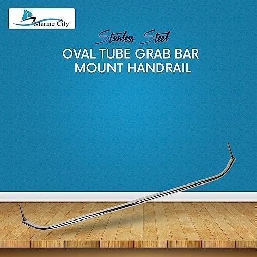 30-Inch Stainless Steel Boat Handle Grab Bar with Flange for Yachts & Marine Use