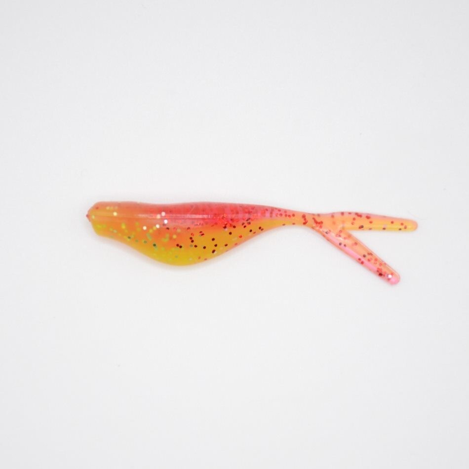 Crappie Slammers Split Shad Fishing Lures - Red Chartreuse Sparkle, 36 Pack