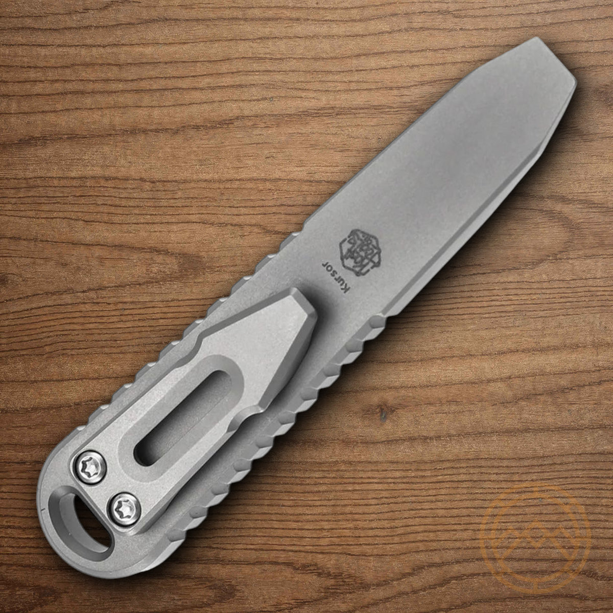 Titanium Pry Bar with Jade G10 Grip and Pocket Clip - Construction Tool