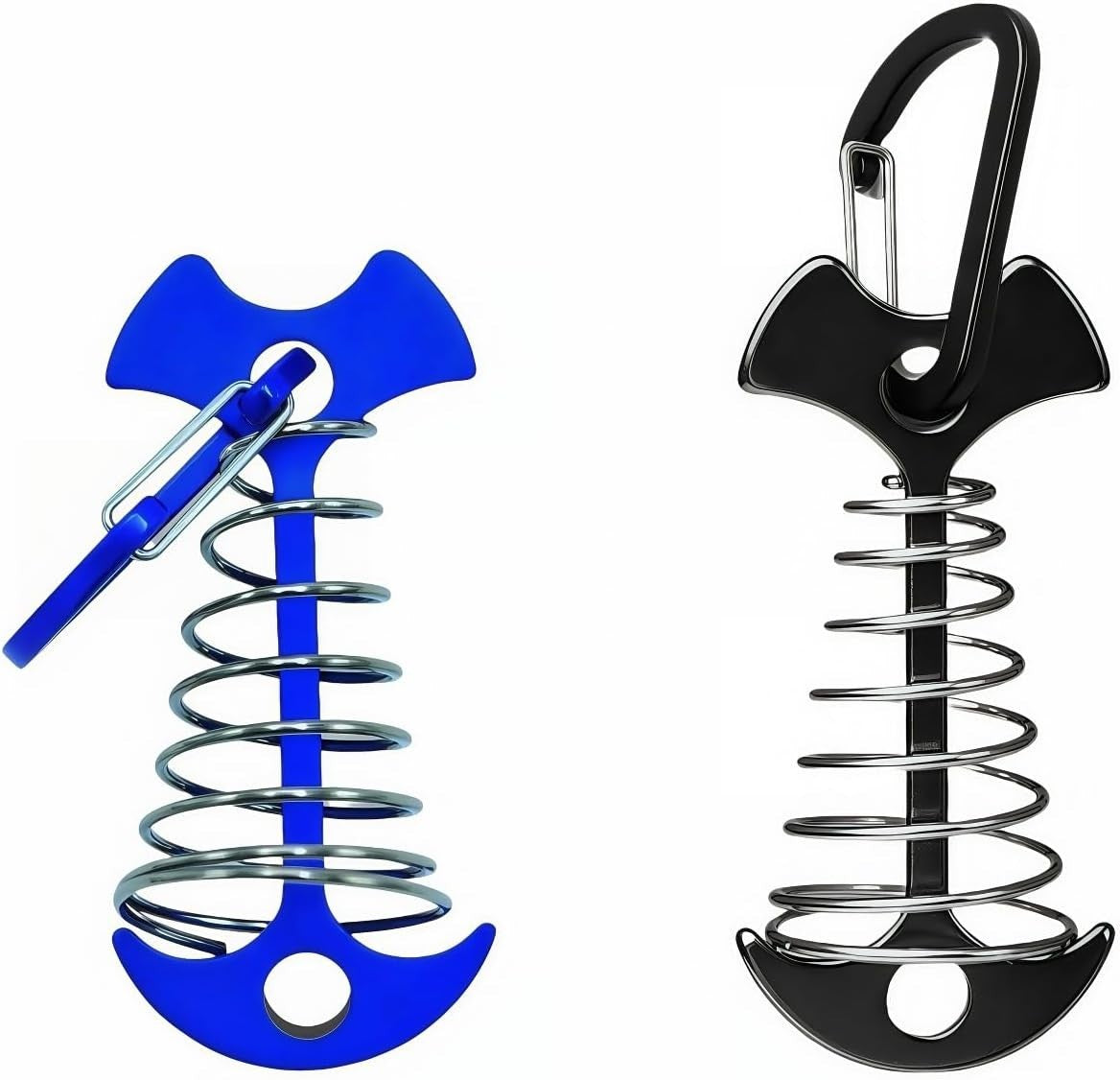 Adjustable Aluminum Tent Pegs with Carabiner for Decks & Canopies