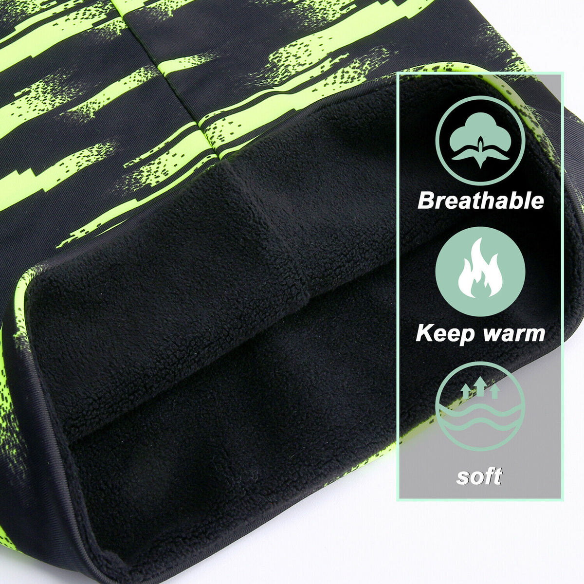 Winter Fleece Neck Gaiter - Reflective Ski Face Mask for Cold Weather