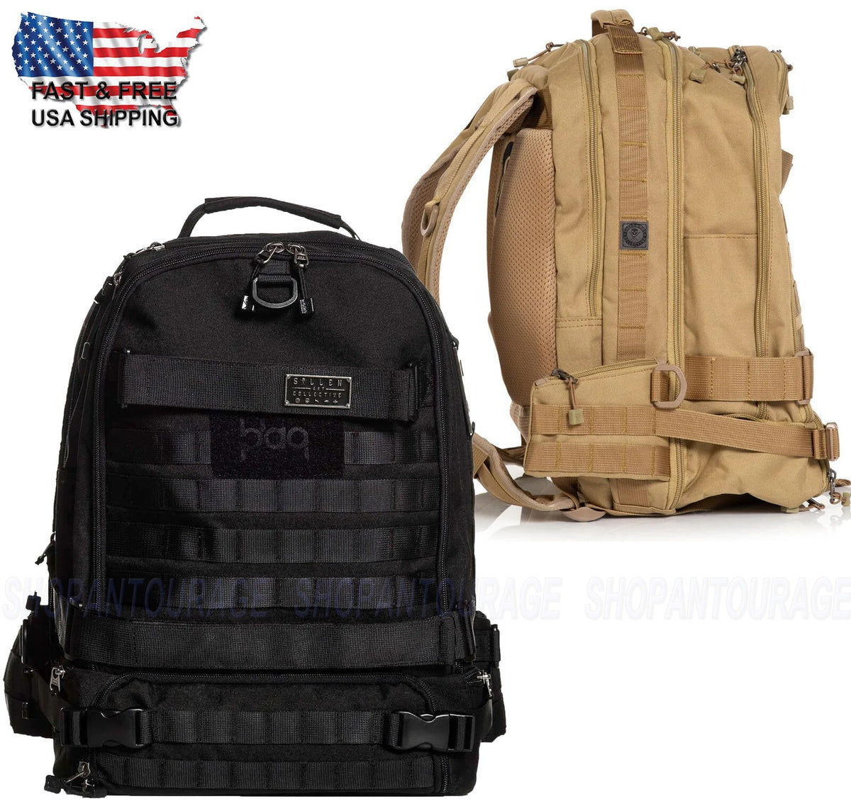 Tactical Backpack Military Style Travel Bag with Multiple Compartments - 2 Colors