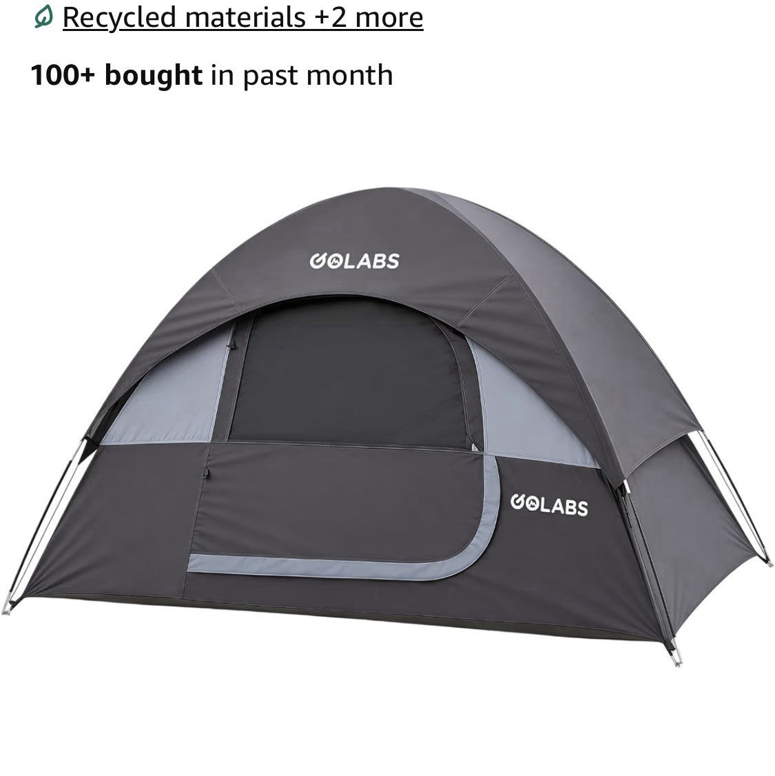2 Person Camping Tent with Mesh Top & Easy Setup - Waterproof Lightweight Shelter