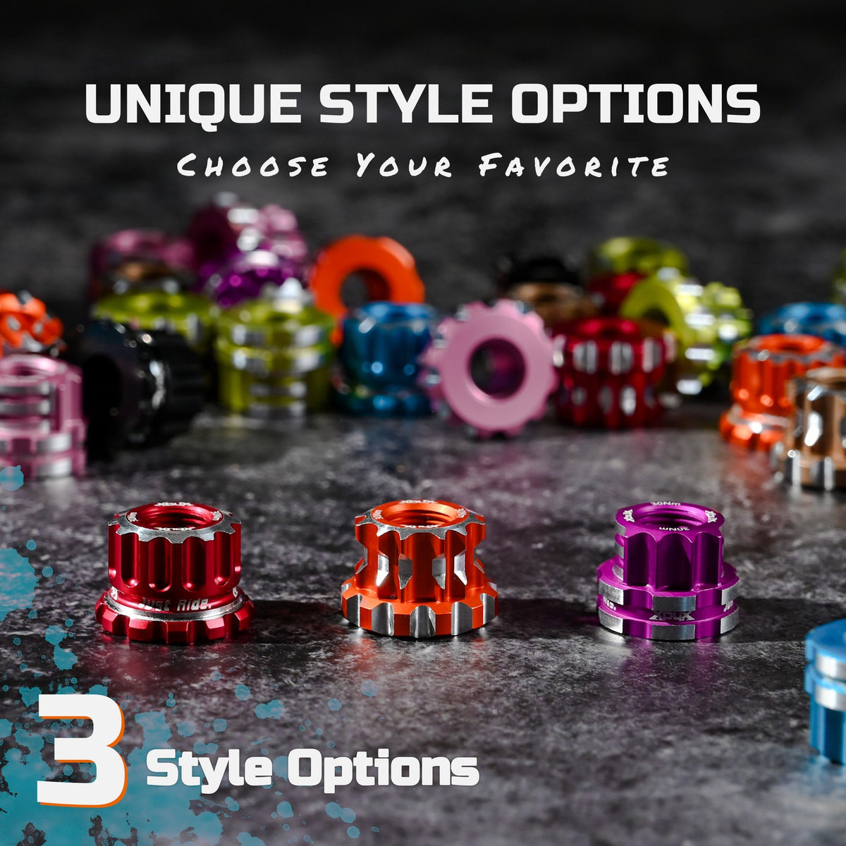 BMX Axle Nuts 10MM CNC Aluminum Black & Color Options - Secure Fit