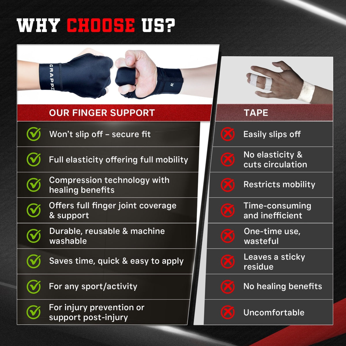 Finger Support Compression Gloves for Sports and Injury Prevention