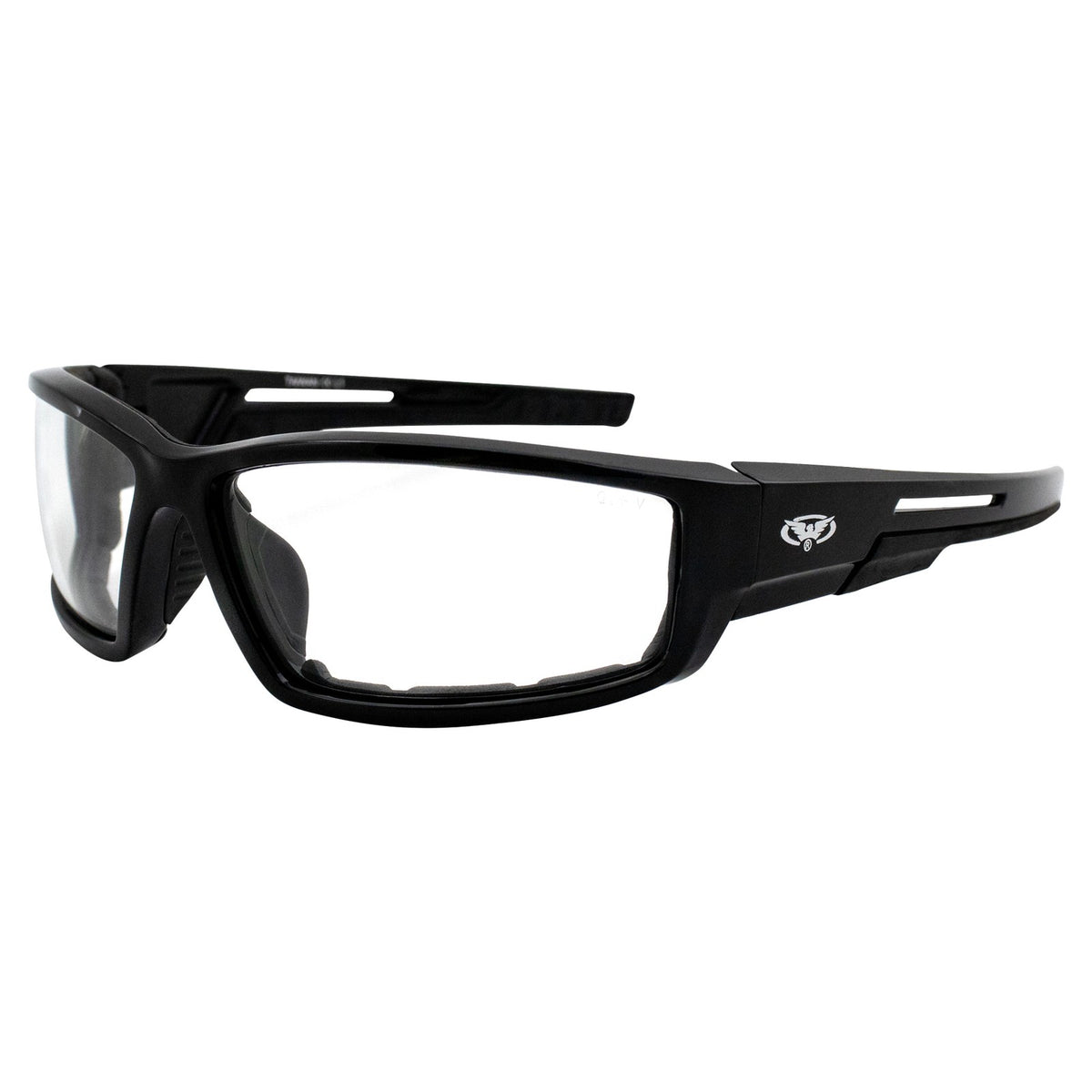 Motorcycle Sunglasses with Black Frames and Green Reflective Lenses