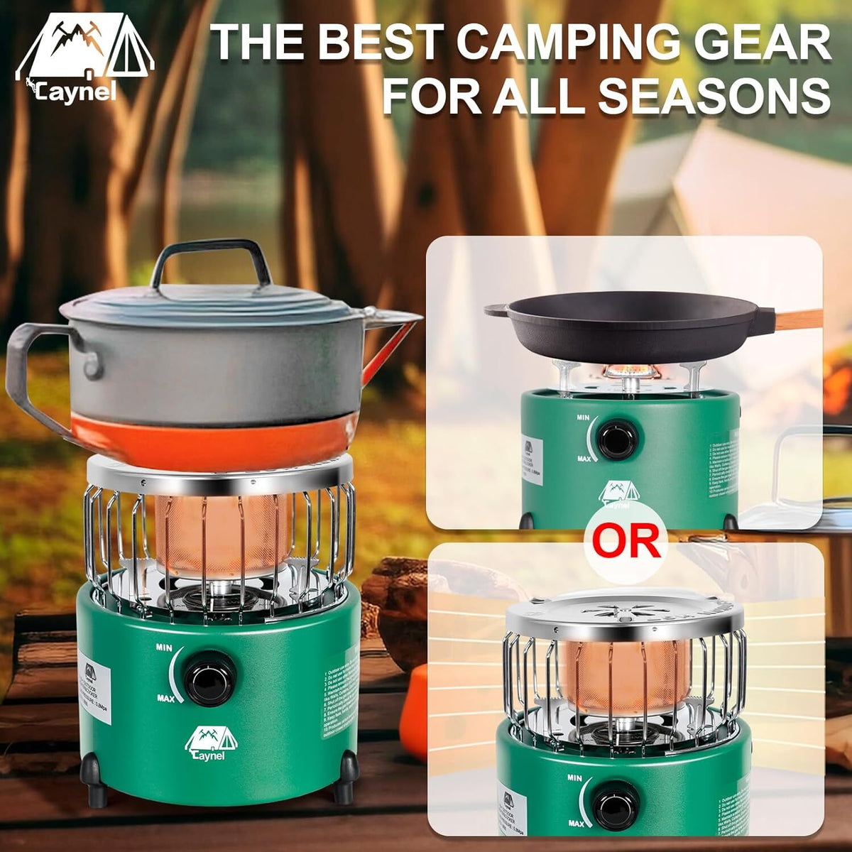 2-in-1 Portable Propane Gas Heater and Camping Stove Indoor Outdoor