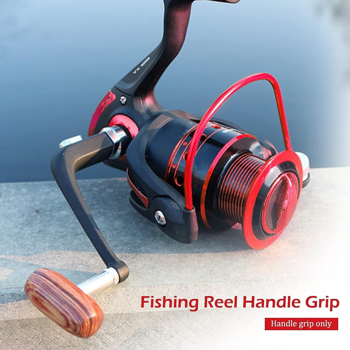 Adjustable Fishing Reel Handle Set of 2 with Anti-Slip Wooden Grip