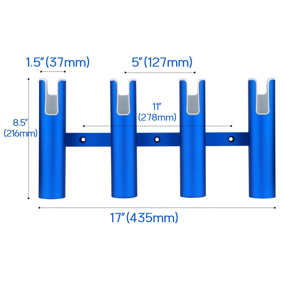 Marine Aluminum Fishing Rod Holder with Multiple Tubes for Boat, Heavy Duty & Corrosion-Resistant