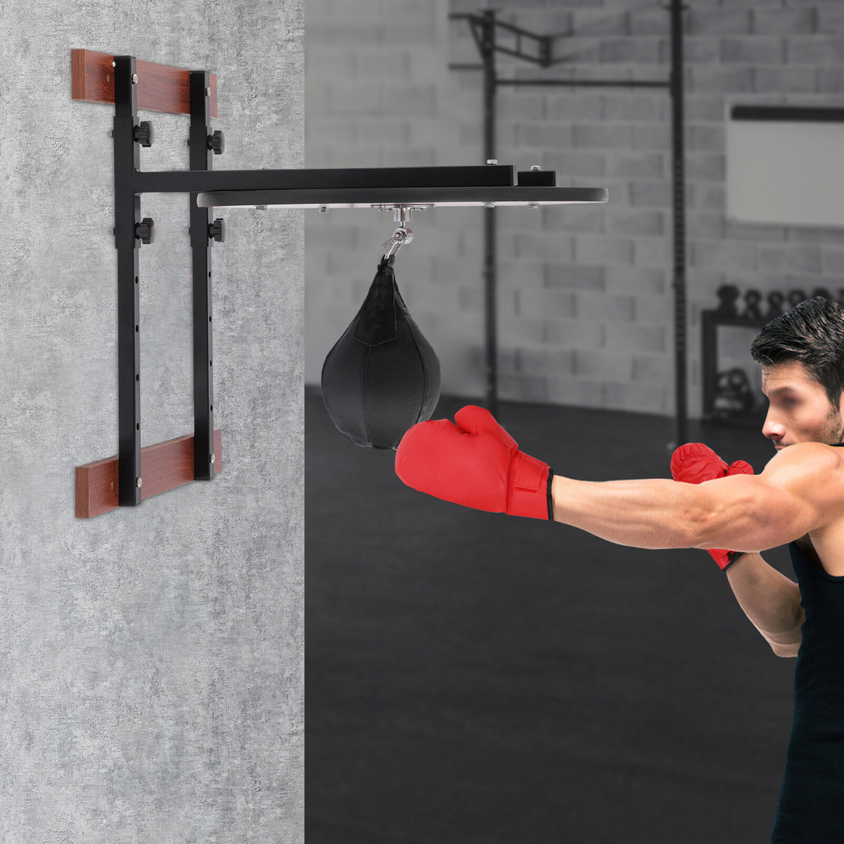 Heavy Duty Wall-Mounted Boxing Speed Bag Platform Kit with Adjustable Frame