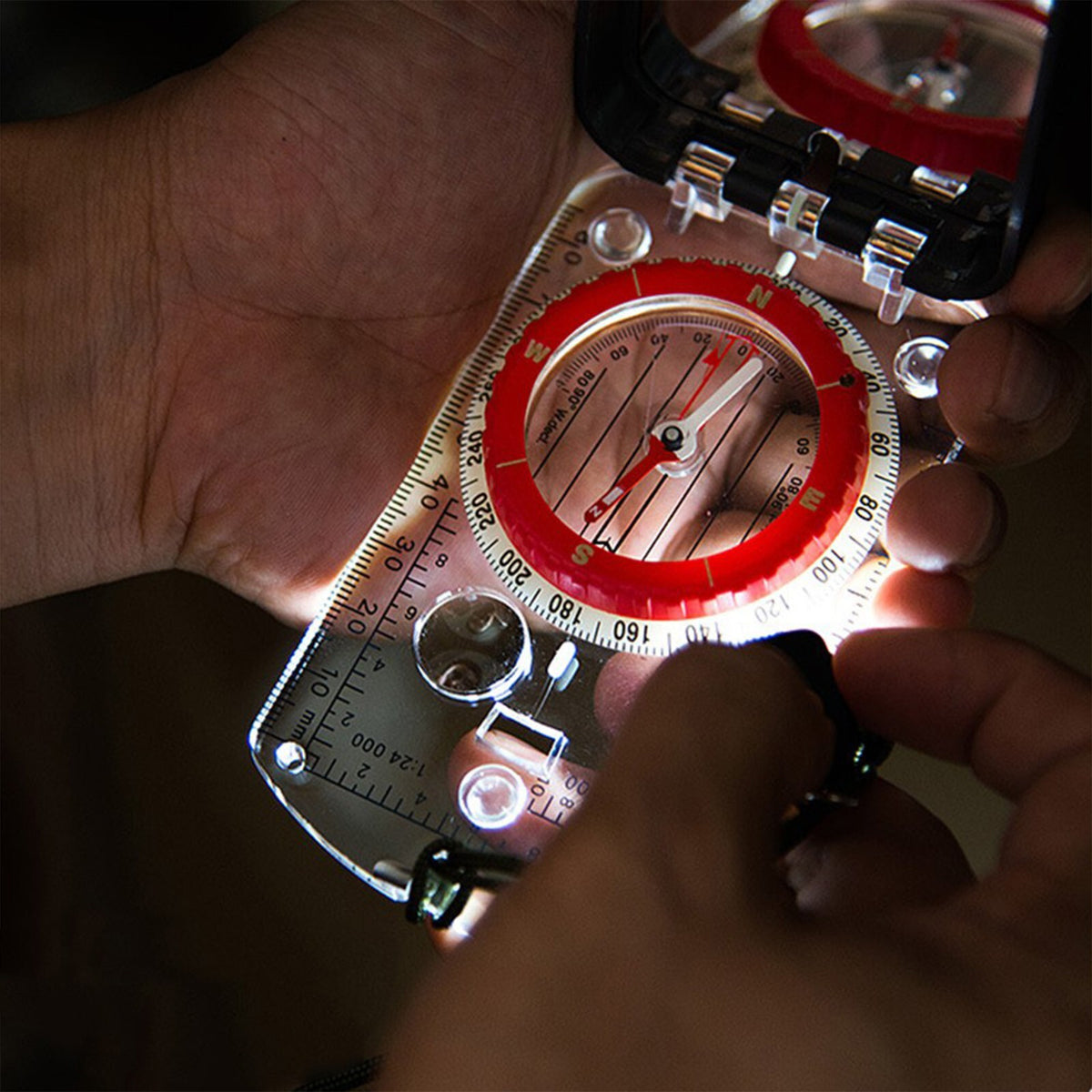Hiking & Navigation Declination Compass with Mirror and Clinometer