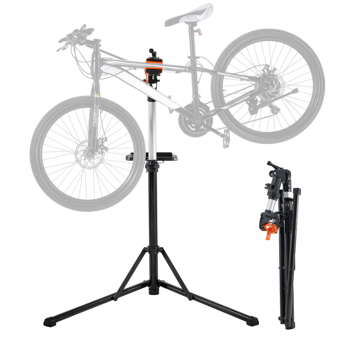 Bike Repair Stand Heavy-Duty Aluminum Folding Bicycle Work Stand with Adjustable Height and 66LBS Capacity