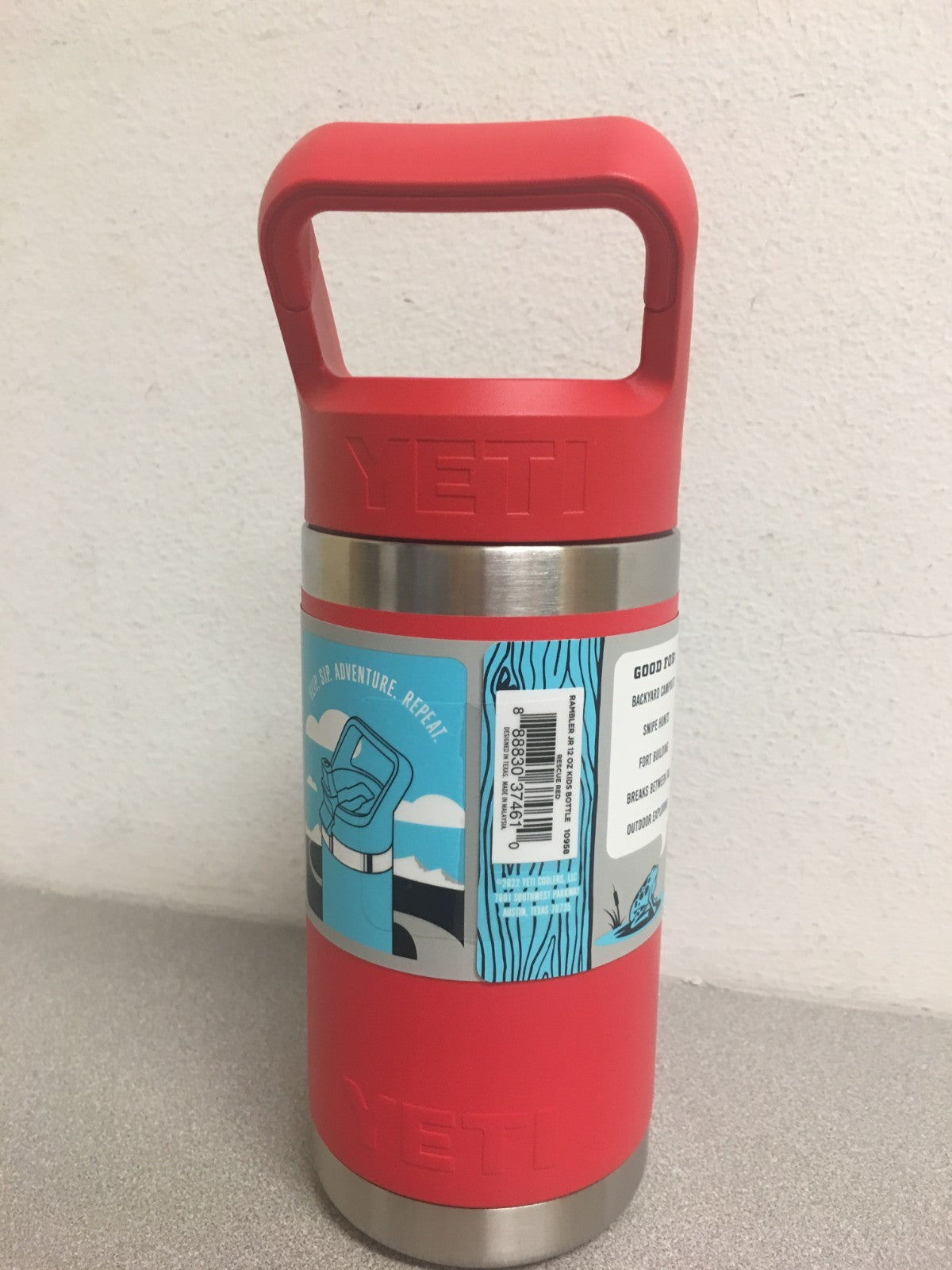 Kids Insulated Water Bottle with Straw - 12 oz BPA-Free, Red