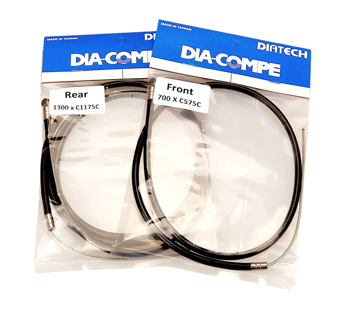 BMX Bicycle Brake Cable Set Front and Rear - Black, Teflon-Lined Housing