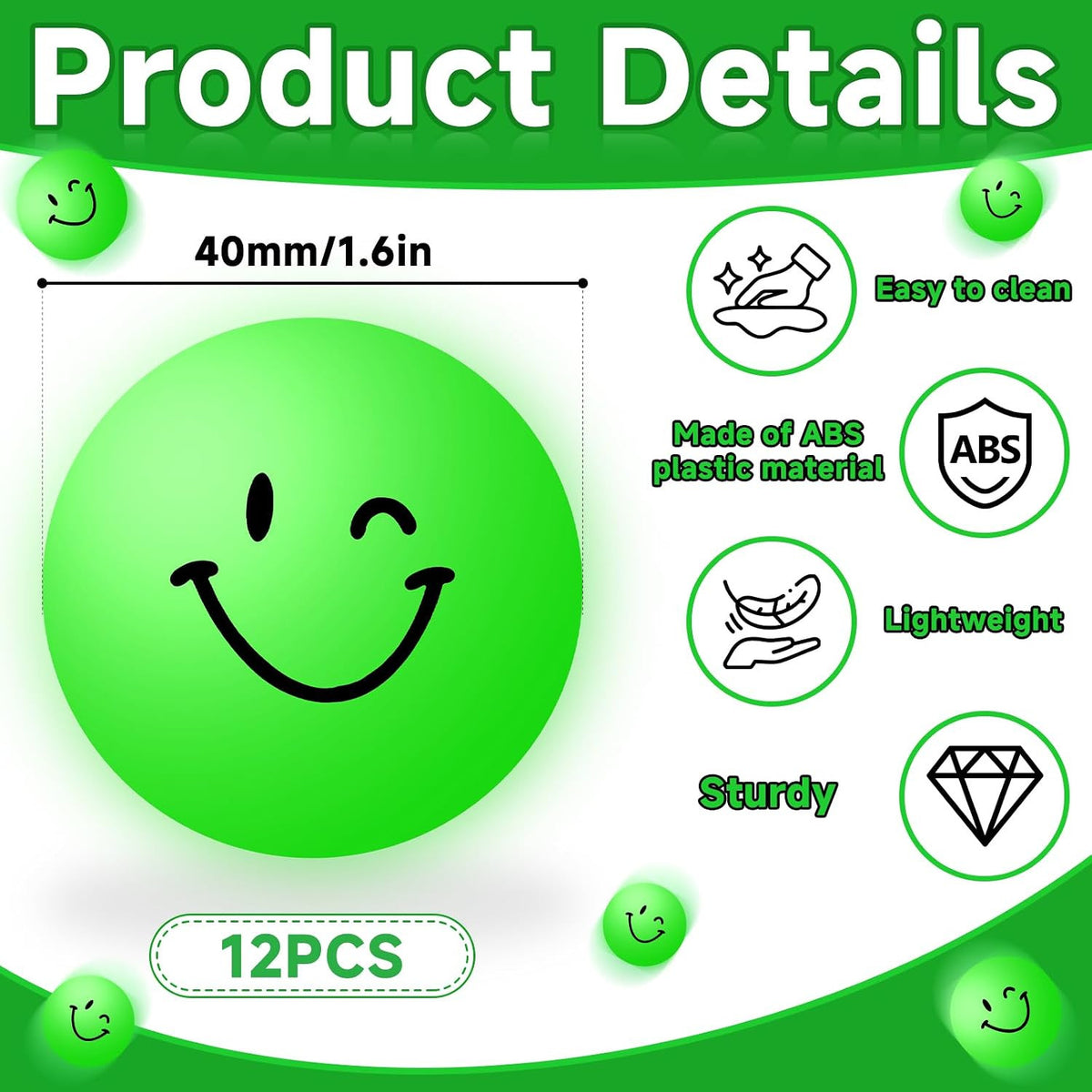 Glow in the Dark Ping Pong Balls 40mm – Luminous Table Tennis Balls Set
