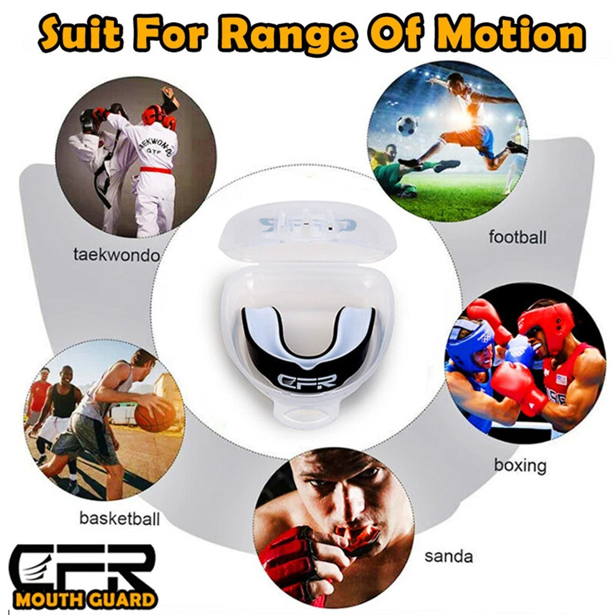 Sports Mouthguard Gum Shield Boil & Bite Protective Gear for Contact Sports