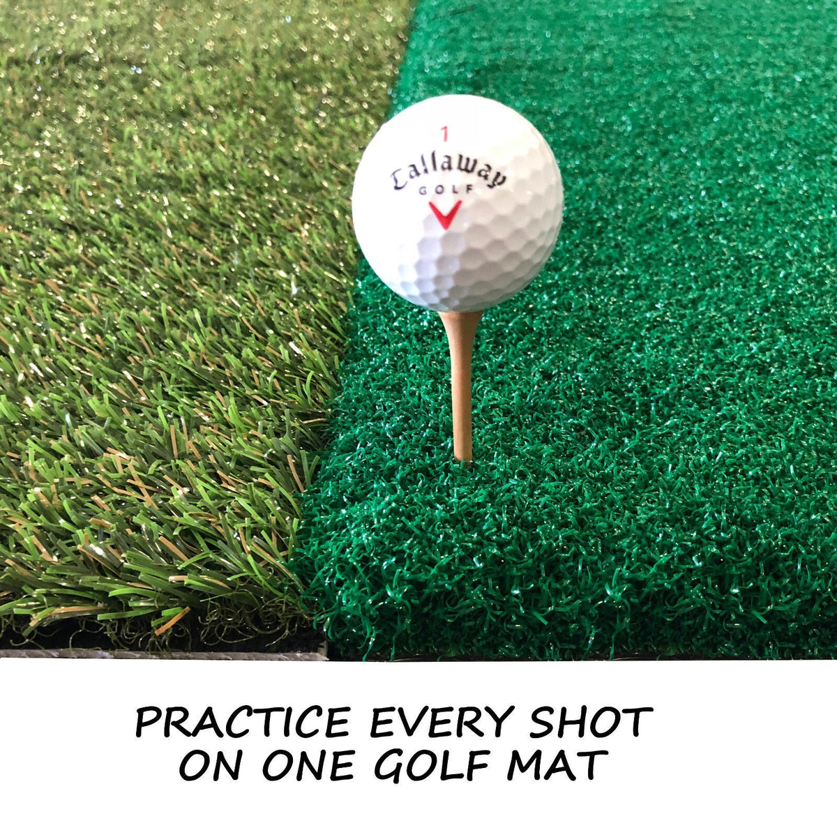 36x60 Dual Synthetic Golf Practice Mat with Tee Line - Fairway & Chipping