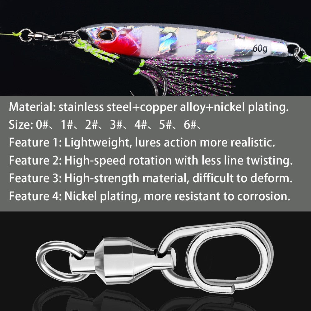 Fishing Ball Bearing Swivels with Fast Clip Snap 28-132Lb Tackle Lot