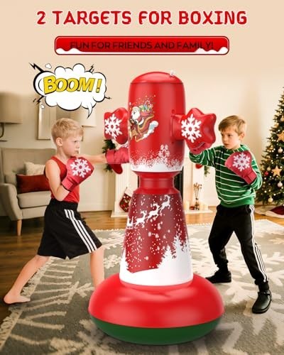 Kids Inflatable Punching Bag - 67 Inch Boxing Set for Karate & Taekwondo Training