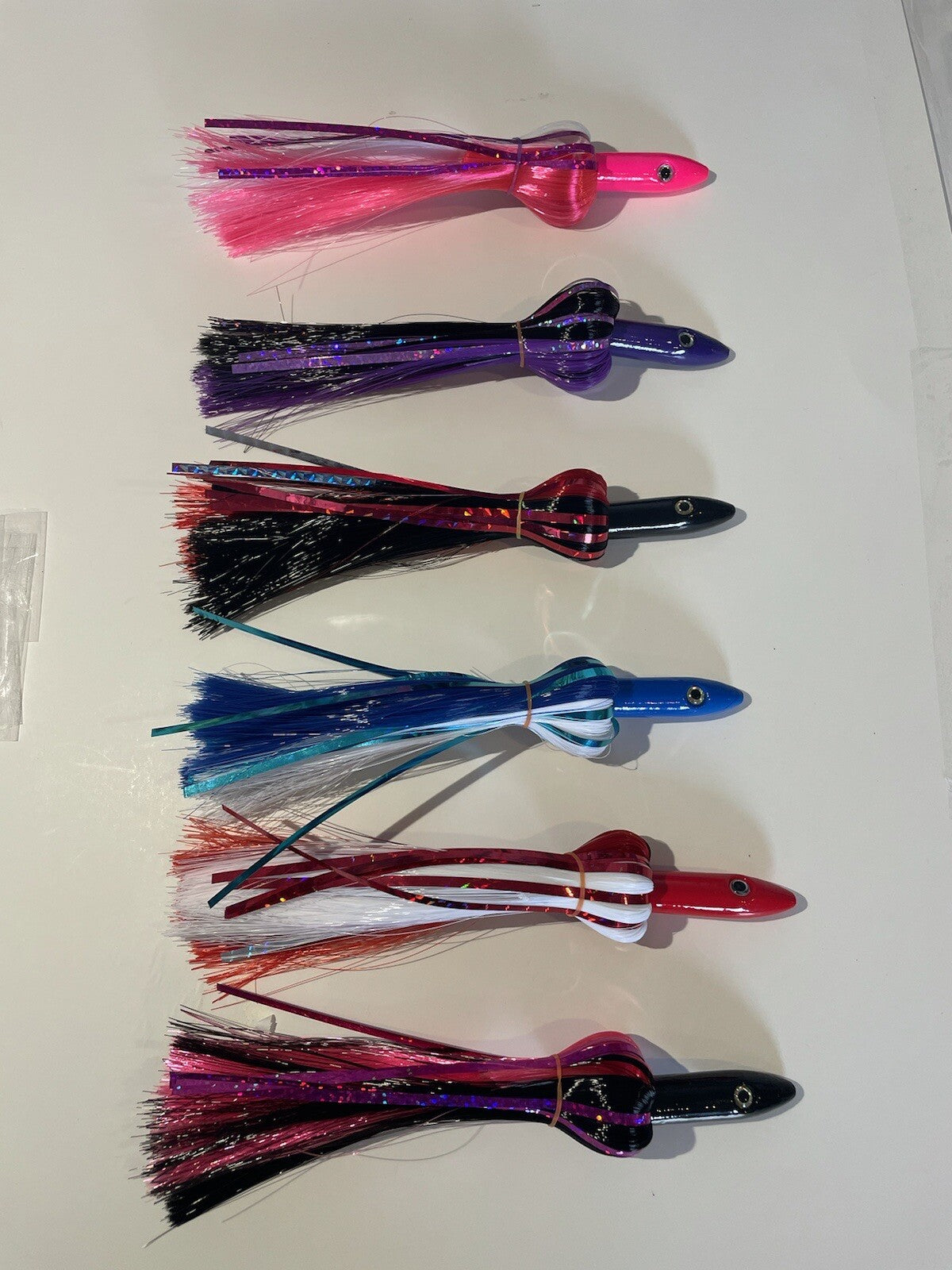10 Saltwater Fishing Lure Skirts for Trolling Big Game Fish - Multiple Colors
