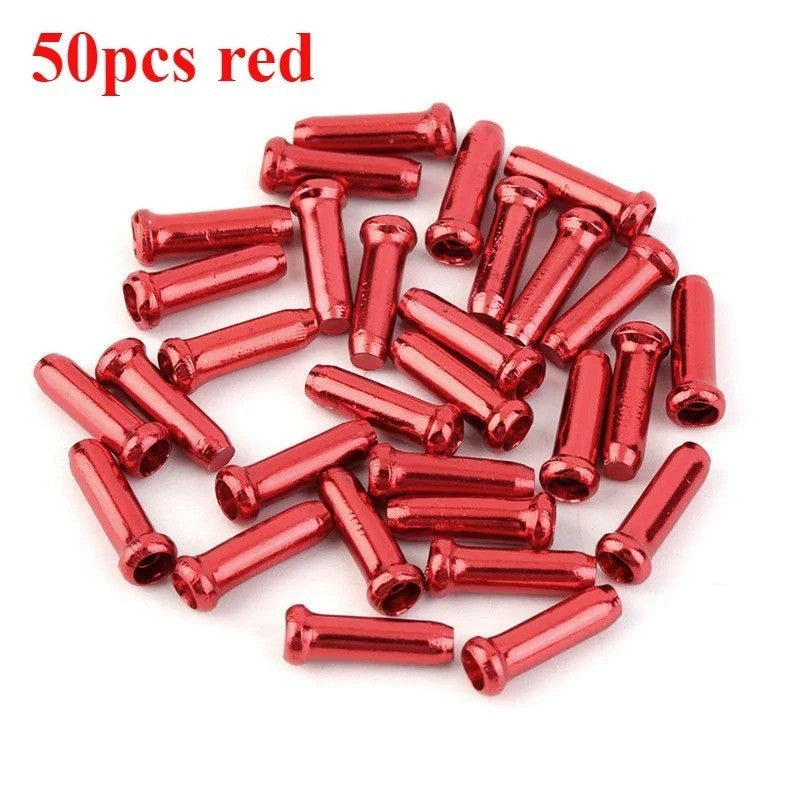 Bike Brake & Shift Cable End Caps Set - Aluminum Crimp Tips for Bicycle Cables