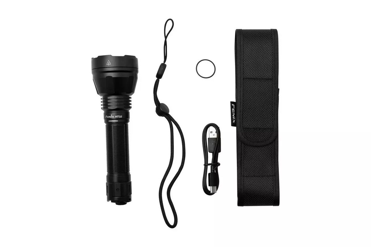 High-Powered LED Flashlight 2500 Lumens with Red & Green Filters, USB-C Rechargeable