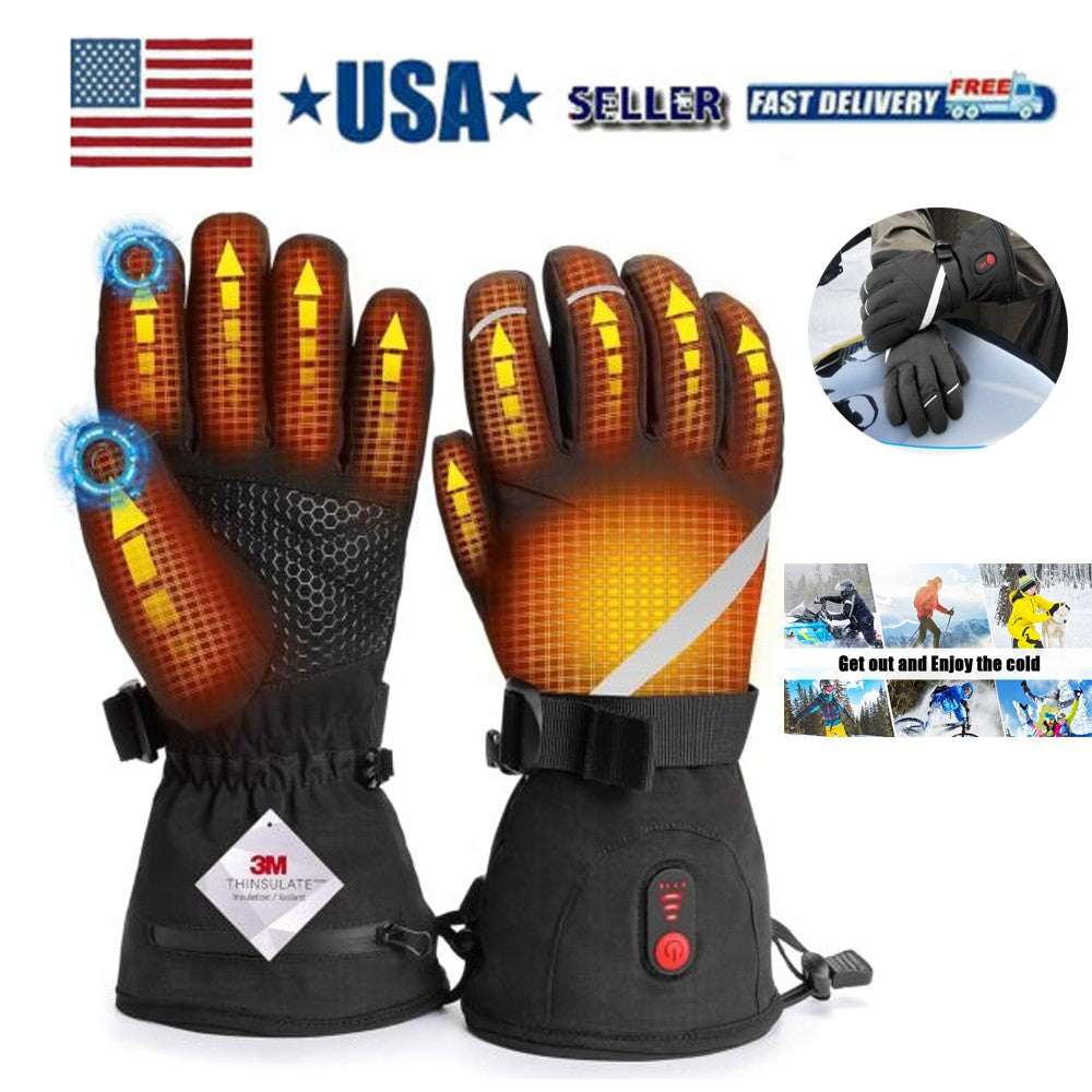 Rechargeable Heated Gloves for Winter Warmth - Windproof Thermal Handwear
