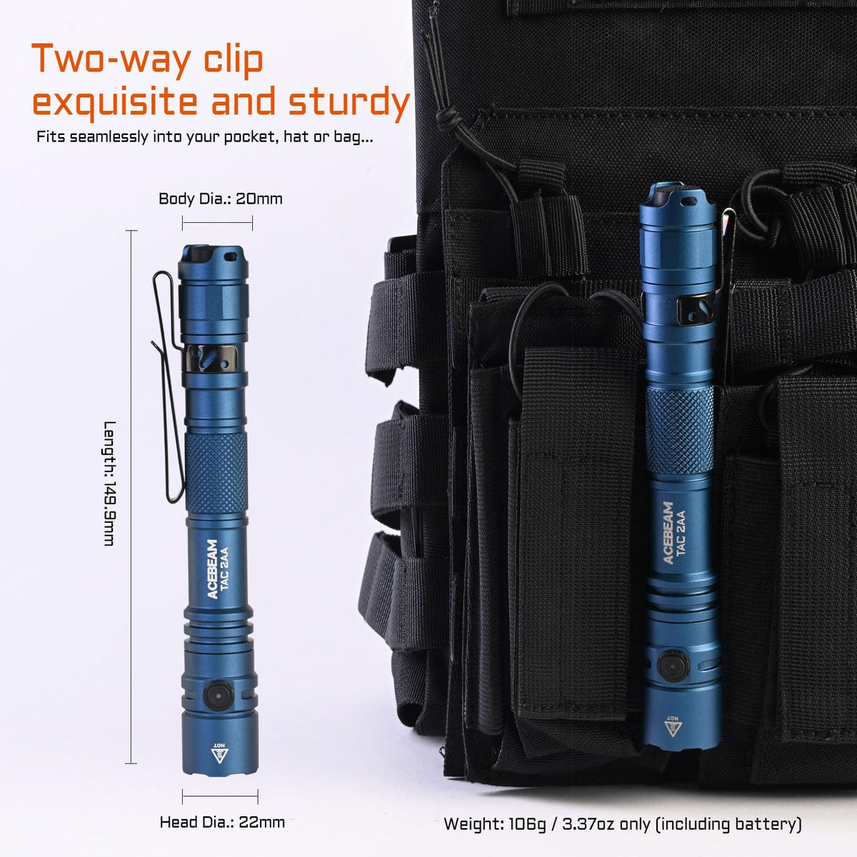Rechargeable LED Tactical Flashlight 1400 Lumens for Camping Emergency