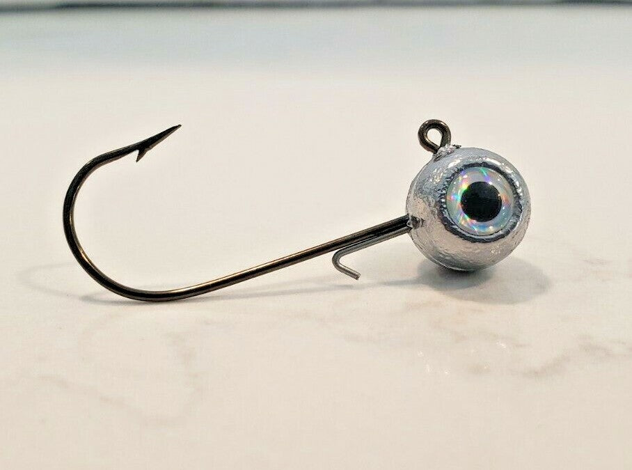 Unpainted Fish Jig Heads with 3D Eyes - Multiple Weights & Colors, Pack of 5