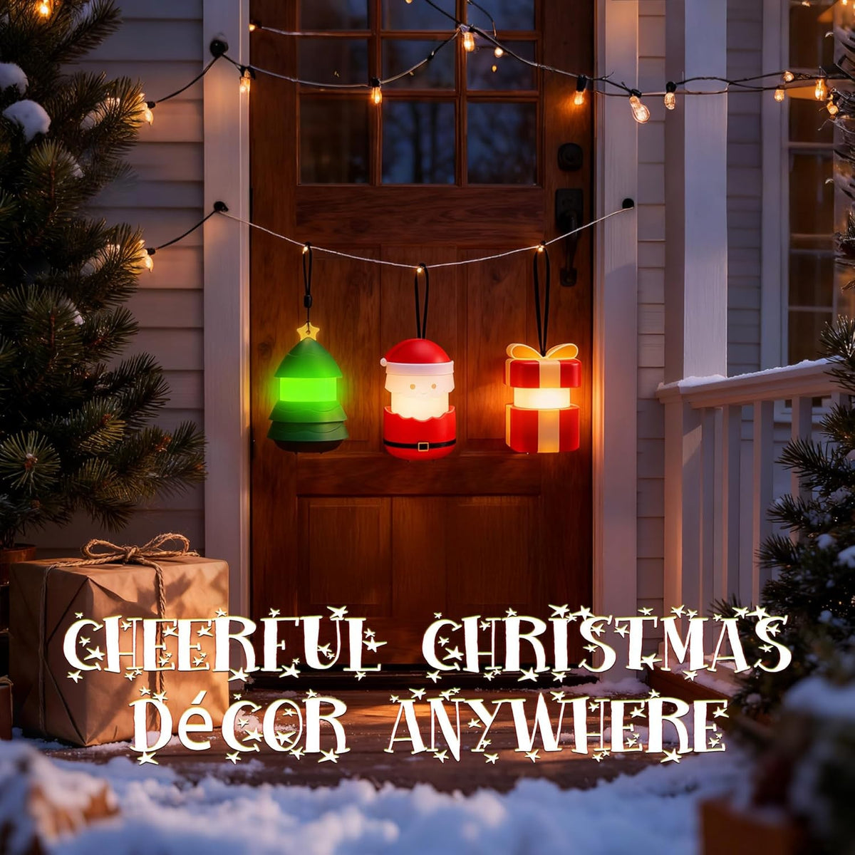Christmas Lantern with 5 Light Modes - Holiday Decor & Night Light