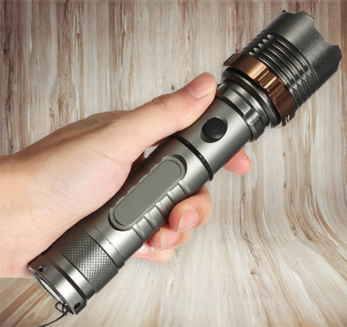 Rechargeable LED Camping Flashlight with Focus Adjustment and SOS Mode