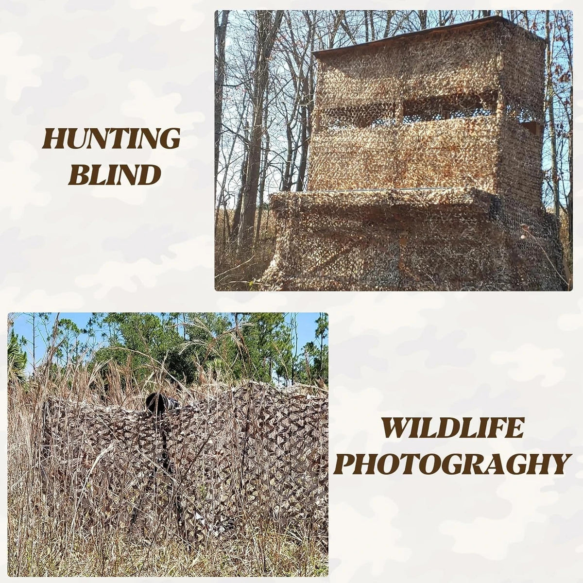Camouflage Netting Bulk Roll for Hunting and Outdoor Concealment