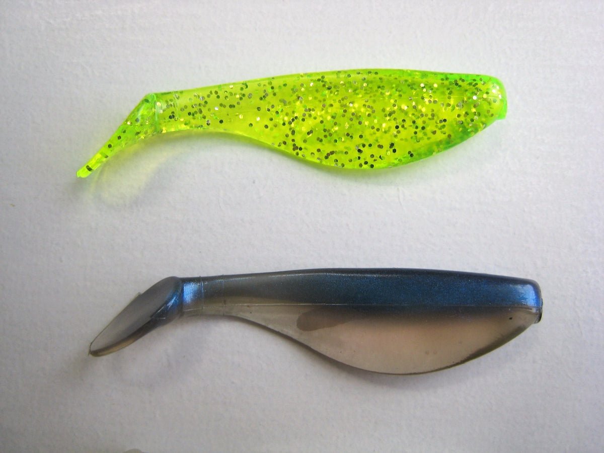 2 Inch Paddle Tail Swimbait Lures - 100 Pack in 5 Colors for Freshwater & Saltwater Fishing