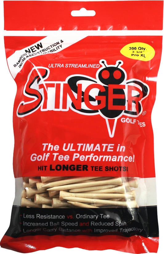 Pro XL Bamboo Golf Tees - 2 3/4 Inch, 200 Count, Durable Performance
